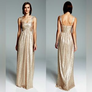 Amsale 'Loire' Sweetheart Neck Sequin Gown-Size 4